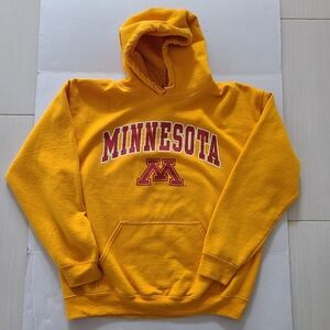 Minnesota Gopher Hoodie Men's Large Yellow Hooded Sweatshirt Vintage Fanatics